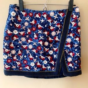 NWOT Sezane Sequin mini skirt